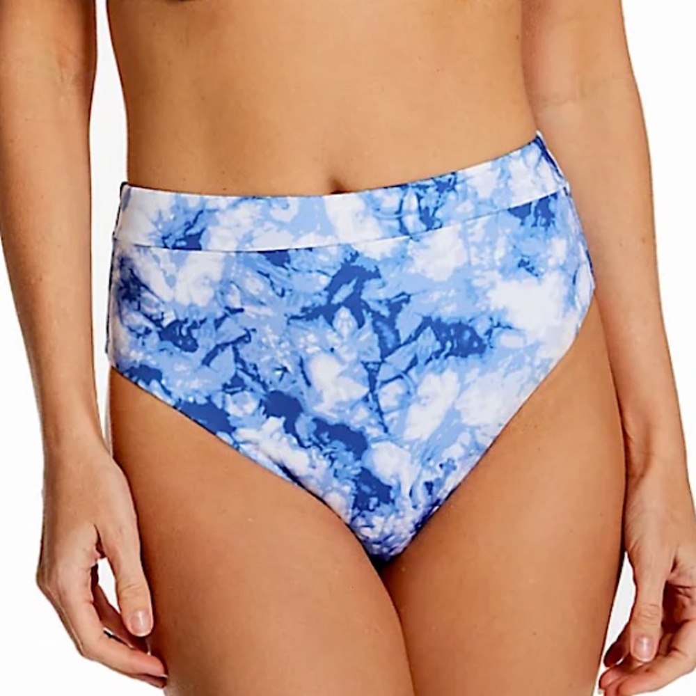 Sanctuary Poolside Tie Dye Banded High Leg/Rise Swim Bottom